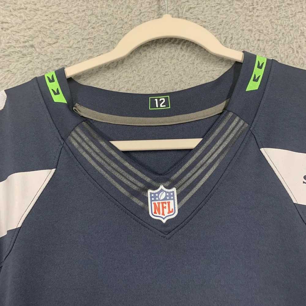 Seattle Seahawks Jersey Mens Large Blue NFL Football Russell Wilson Nike